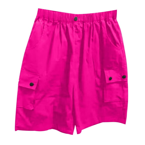 Maean Kids Girls Cargo Shorts Elastic High Waist Wide Leg Loose Shorts with Pockets 5-18 Years