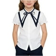 thumbnail image 1 of Maean Kids Short Sleeve Dress Blouse Button down Uniform Tops Boys Girls Spring Summer Formal Shirt, 1 of 6