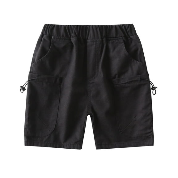 Maean Little Boys Cotton Cargo Shorts Casual Elastic Waist Straight Leg Shorts with Pockets 2-8 Years