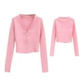 thumbnail image 1 of Maean Little Girls Cardigan Sweaters Ribbed Knit Long Sleeve Lightweight Zip up V Neck Tops for Kids Girl, 1 of 7