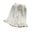 thumbnail image 1 of Maean Little Girls Cotton Capri Pant Ruffle Hem Straight Leg Pant Elastic Waist Solid Color Clothes, 1 of 3