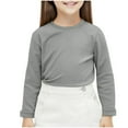 thumbnail image 1 of Maean Little Girls Cotton Shirts Basic Layer Undershirts Crew Neck Causal Fall Long Sleeve Tees, 1 of 6