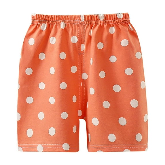 Maean Little Girls Cotton Shorts Elastic Waist Cute Printed Soft Comfy Summer Shorts for Girl 1-7 Years
