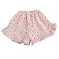 thumbnail image 1 of Maean Little Girls Cotton Shorts Printed Cute Ruffle Hem Short Pants Summer Elastic Waist Outfits, 1 of 7