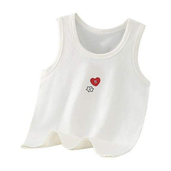 Maean Little Girls Cotton Tank Tops Sleeveless Crewneck Tanks Comfort Undershirts for Dance Gym
