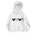 thumbnail image 1 of Maean Little Girls Hoodie Sweatshirts Heart Graphic Long Sleeve Pullover Sweatshirt with Pockets, 1 of 3