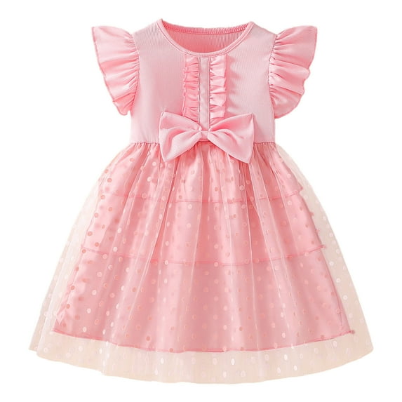 Maean Little Girls Princess Dress Ruffle Sleeveless Cute Mesh Summer Dresses for Kids Girl 3-8 Years