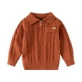 thumbnail image 1 of Maean Little Girls Sweater Collared Crew Neck Pullover Fall Winter Cute Knitted Sweaters Clothes, 1 of 7