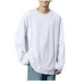 thumbnail image 1 of Maean Long Sleeve Shirts for Men Cotton Classic Crew Neck Mens Undershirt Comfort Solid Color Tee Shirt, 1 of 5