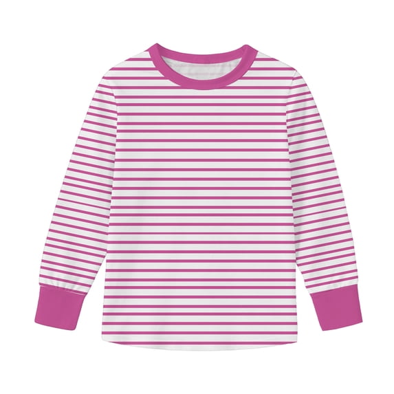 Maean Long Sleeve for Girls Striped Casual Shirts Fall Trendy Loose Soft Tshirt Boys Girls 5-16T