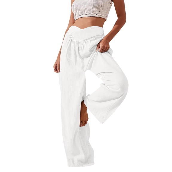 Maean Loose Athletic Pants for Women Wide Leg Lounge Elastic High Waisted Casual Trendy Workout Sweatpants