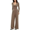 thumbnail image 1 of Maean Lounge Sets for Women Wide Leg Pants Wrap V Neck Long Sleeve Shirts Casual 2 Piece Sweatsuits, 1 of 2
