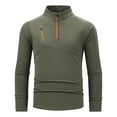 thumbnail image 1 of Maean Men Athletic Shirts Quarter Zipper Long Sleeve Breathable Workout Gym Running Shirts M-4XL, 1 of 8