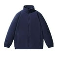 thumbnail image 1 of Maean Men Big and Tall Fleece Jacket Thermal Zip up Long Sleeve Solid Color Loose Casual Coats S-5XL, 1 of 3
