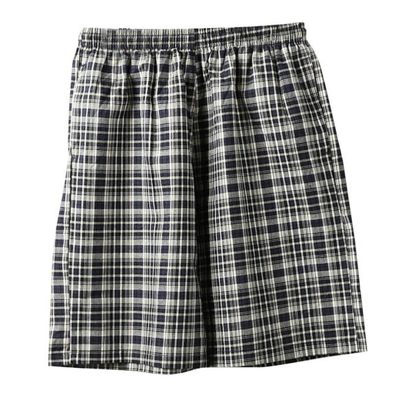 Maean Men Big and Tall Shorts Plaid Pajamas Loungewear Shorts Elastic Waist Bottoms Sleepwear Shorts