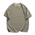 thumbnail image 1 of Maean Men Big and Tall Tee Striped Short Sleeve Shirts 2025 Summer Loose Crew Neck Causal Tshirts, 1 of 3