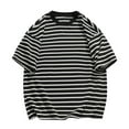 thumbnail image 1 of Maean Men Big and Tall Tee Striped Short Sleeve Shirts 2025 Summer Loose Crew Neck Causal Tshirts, 1 of 3