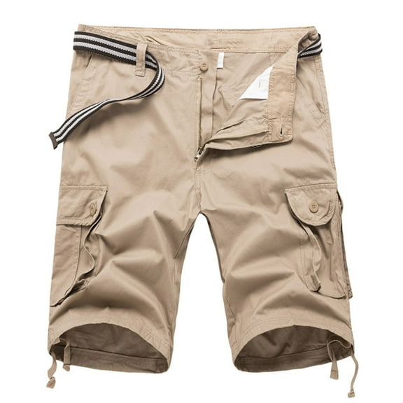 Maean Men Cargo Shorts Cotton High Waist Loose Shorts Summer Casual Big and Tall Short with Pockets
