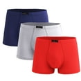 thumbnail image 1 of Maean Men Cotton Underwear Big and Tall Boxers Briefs Mens Soft Breathable Underpant Color Block 3 Pack, 1 of 6
