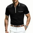 thumbnail image 1 of Maean Men Golf Shirts Quarter Zipper Short Sleeve Collared Tshirts Causal Summer Tee with Pockets, 1 of 4