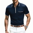 thumbnail image 1 of Maean Men Golf Shirts Quarter Zipper Short Sleeve Collared Tshirts Causal Summer Tee with Pockets, 1 of 3