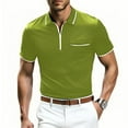 thumbnail image 1 of Maean Men Golf Shirts Quarter Zipper Short Sleeve Collared Tshirts Causal Summer Tee with Pockets, 1 of 3