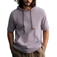 thumbnail image 1 of Maean Men Hooded Top Short Sleeve Drawstring Casual Lightweight Hoodies Sweatshirt with Pocket, 1 of 6