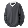 thumbnail image 1 of Maean Men Long Sleeve Tops Textured Crew Neck Pullover Baggy Sweatshirt Fall Trendy Streetwear Outfits, 1 of 2