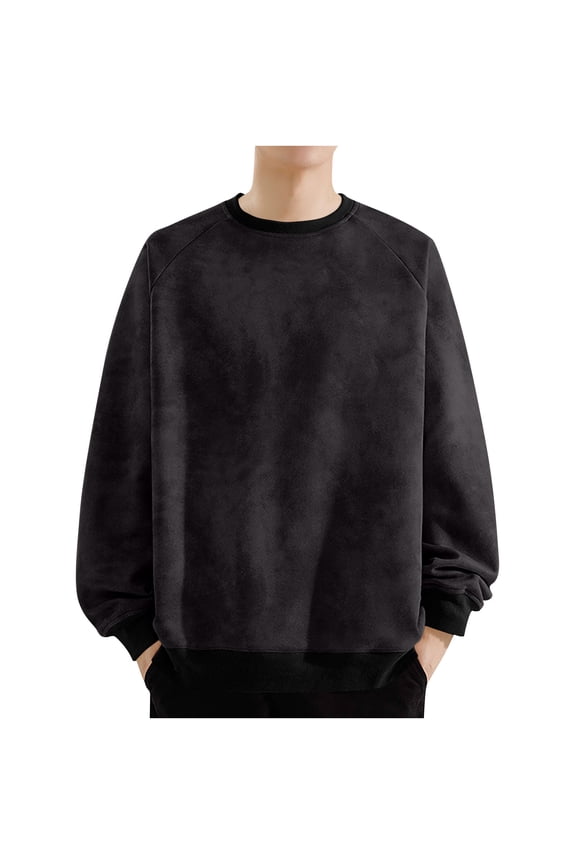 Men Oversize Sweatshirts 2024 Trendy Streetwear Long Sleeve Round Neck Big and Tall Sweatshirt