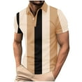thumbnail image 1 of Maean Men Striped Golf Shirts Collared Button Neck Short Sleeve Color Block Casual Tee Summer Tshirts, 1 of 5