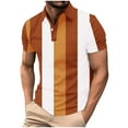 thumbnail image 1 of Maean Men Striped Golf Shirts Collared Button Neck Short Sleeve Color Block Casual Tee Summer Tshirts, 1 of 5