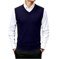 thumbnail image 1 of Maean Men Sweater Vest V Neck Knitted Pullover Sleeveless Sweaters Tops Vests Fall Winter Sweaters, 1 of 7