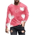 thumbnail image 1 of Maean Men Valentine's Day Tops Long Sleeve Crewneck Shirts Heart Graphic Fashion Tshirts for Mens, 1 of 5
