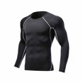 thumbnail image 1 of Maean Men Workout Shirt Long Sleeve Muscle Tee Athletic Running Base Layer Stretchy Undershirt Tops, 1 of 6