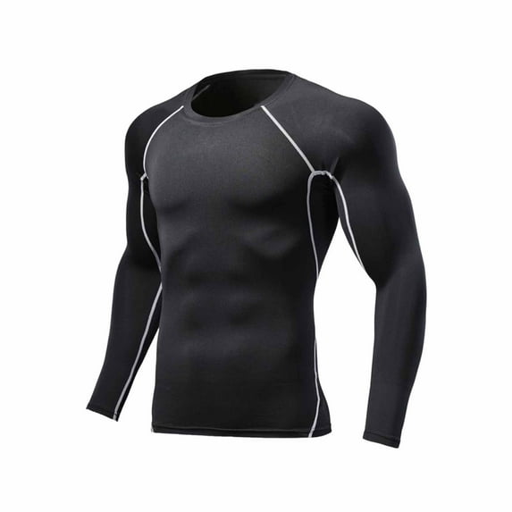 Maean Men Workout Shirt Long Sleeve Muscle Tee Athletic Running Base Layer Stretchy Undershirt Tops
