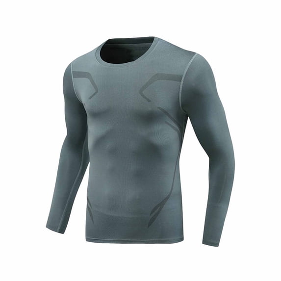 Maean Men Workout Shirt Long Sleeve Muscle Tee Athletic Running Base Layer Stretchy Undershirt Tops