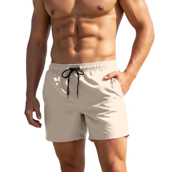 Maean Men Summer Shorts Running Training Quick Dry 5 Inch Shorts with Zip Pockets Lightweight Breathable