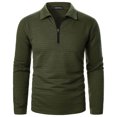 thumbnail image 1 of Maean Men's 1/4 Zip Pullover Long Sleeve Shirt Casual Slim Stretch Cotton Collared Neck Work Golf Shirts, 1 of 4