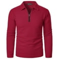 thumbnail image 1 of Maean Men's 1/4 Zip Pullover Long Sleeve Shirt Casual Slim Stretch Cotton Collared Neck Work Golf Shirts, 1 of 4