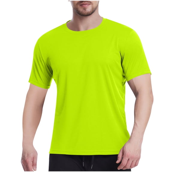 Maean Men's Basic T Shirt Breathable Short Sleeve Crew Neck Athletic Shirts Summer Solid Color Gym Workout Tee
