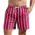 thumbnail image 1 of Maean Men's Big and Tall Striped Swim Trunks Bathing Suits Beach Swimwear Shorts with Pockets S-5XL, 1 of 3
