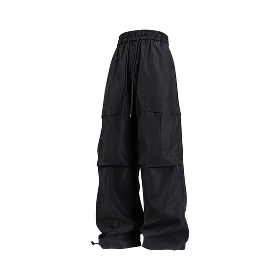 Maean Men's Cargo Pants Baggy Wide Leg Elastic Waist Drawstring Athletic Sweatpants with Pockets