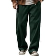 thumbnail image 1 of Maean Men's Corduroy Pants Wide Leg Loose Elastic Waist Casual Sweatpants Fall Winter Pant with Pockets, 1 of 6