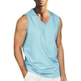 thumbnail image 1 of Maean Men's Cotton Linen Tank Top Solid Color V Neck Tee Summer Beach Sleeveless Tank Shirts for Men, 1 of 5