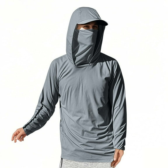 Maean Men's Hoodie Shirts Long Sleeve Sun Protection Lightweight Running Quick Dry Summer Jackets