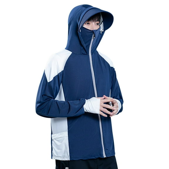 Maean Men's Lightweight Jacket Full Zip Sun Protection Hoodie Athletic Long Sleeve Shirts Hiking Running