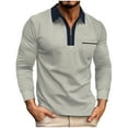 thumbnail image 1 of Maean Men's Long Sleeve Shirts Quarter Zip Casual Slim Mock Neck Basic Pullover Shirt Tops for Men, 1 of 2