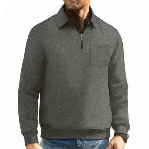 Maean Men's Quarter Zip Fleece Cotton Pullover Sweatshirts Mock Neck Casual Long Sleeve Loose Sweatshirt