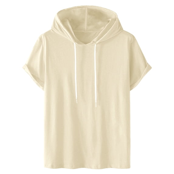 Maean Men's Short Sleeve Athletic Hoodies Sport Lightweight Sweatshirt Solid Color Fashion Pullover