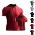 thumbnail image 1 of Maean Men's Short Sleeve Athletic Shirts with Hooded Workout Running Muscle Tee Breathable Stretchy Tshirts, 1 of 6